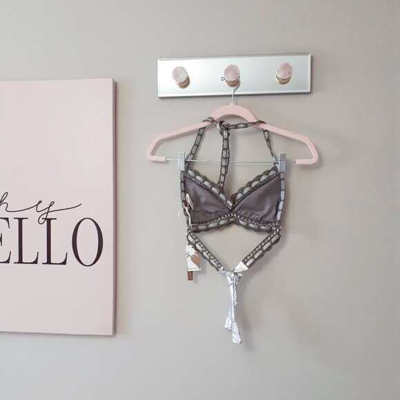 NWT Sugarfree sequin crochet metallic bikini top & bottom set - Picture 10 of 16